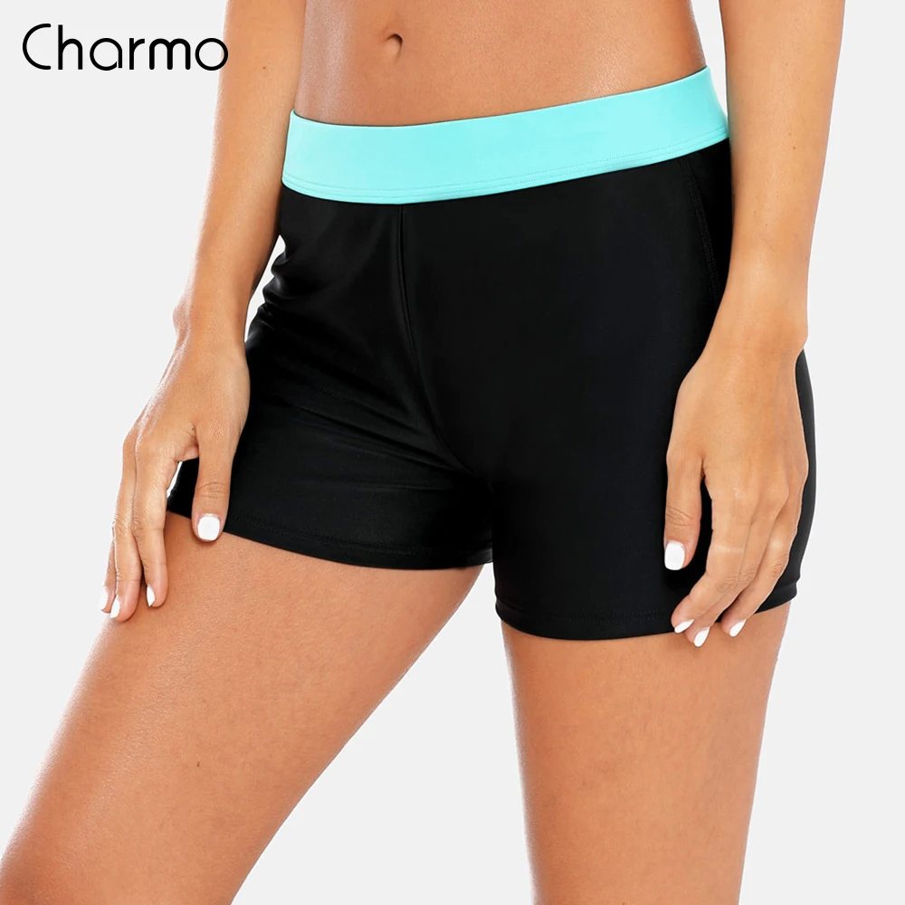 Charmo Женские однотонные танкини женские купальники брифы с разрезом бикини