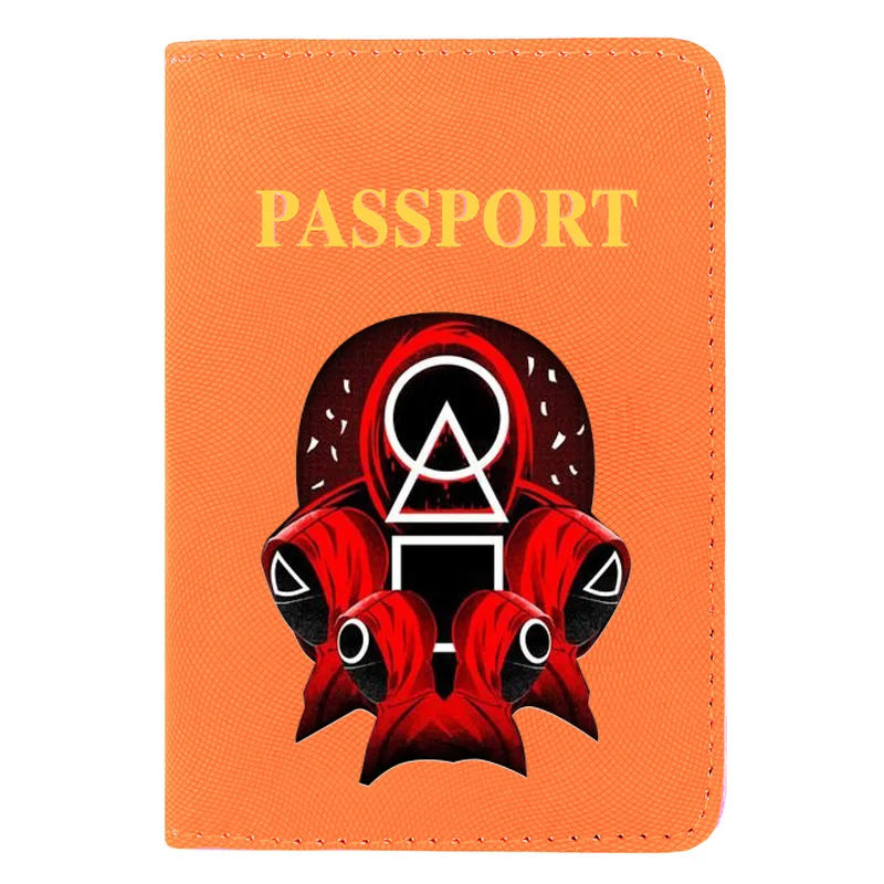 

Классический Модный чехол для паспорта с принтом игры кальмар, мужской женский тонкий дорожный держатель для ID карт, кошелек, Обложка для па...