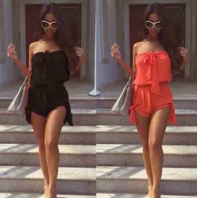 Женский знаменитости сексуальный Летний комбинезон шорты пляжные