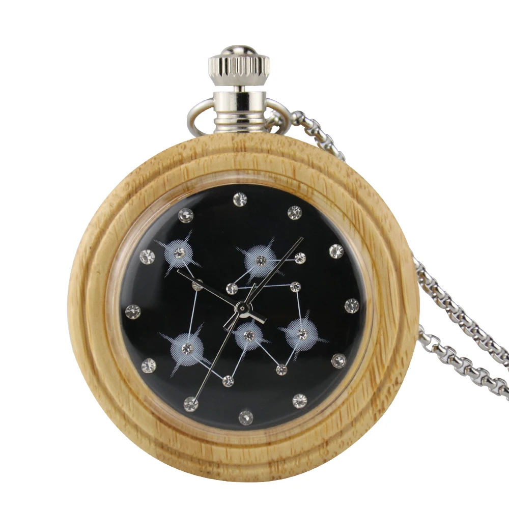 Unique Colorful Wood Quartz Pocket Watch Fashion Candy Color Wooden Round Case Necklace Sweater Chain Clock Relojes de bolsillo