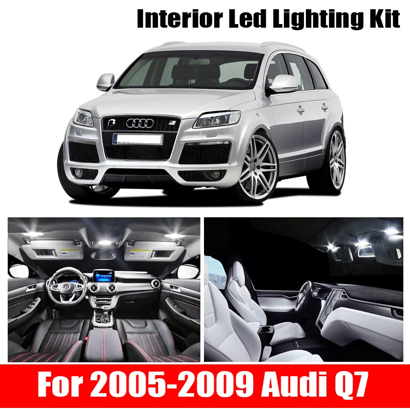 

17x Canbus White LED Light Bulbs Interior Kit For 2005-2009 Audi Q7 Map Glove Box Trunk Cargo License Lamp 12V Car Light Source