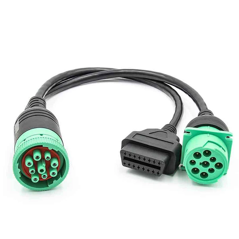 

Кабель-переходник OBD1 на OBD2 для грузовика, преобразователь кабеля для автомобильного диагностического инструмента с 16-контактным штекером ...