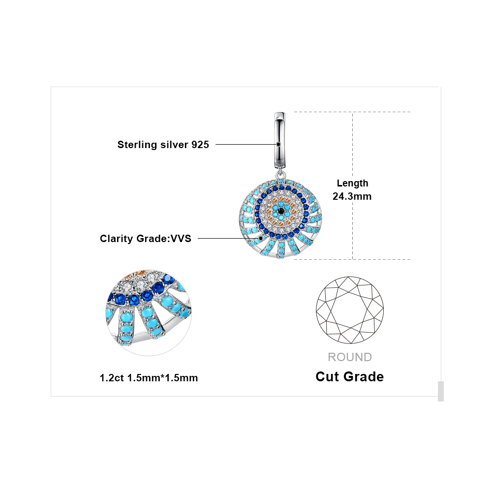 Богемные серьги-капли в богемном стиле имитация бирюзы 925 пробы серебряные