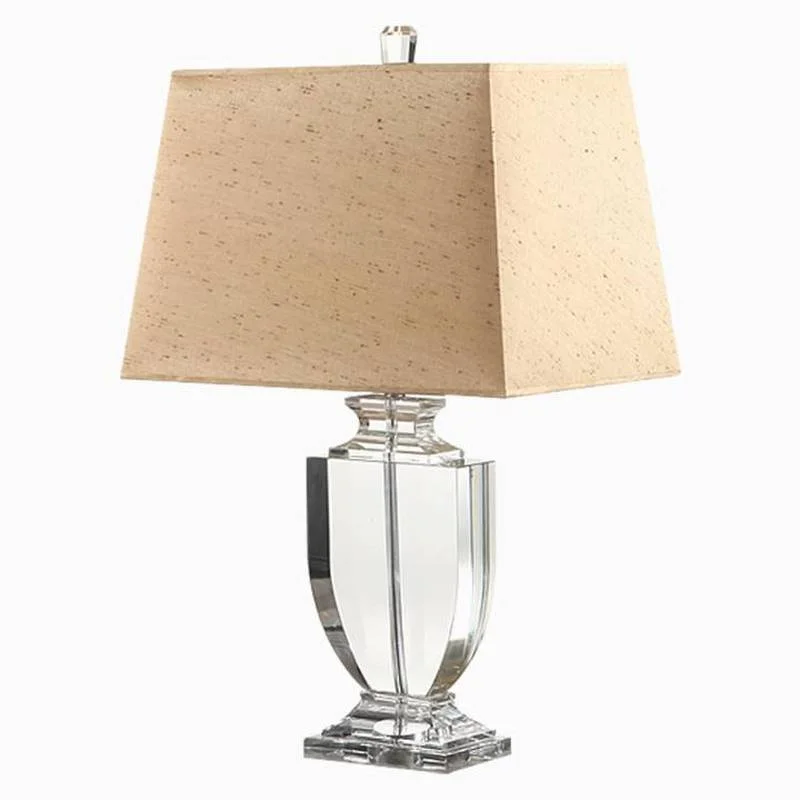 Роскошная современная настольная лампа Хрустальная тканевый абажур для