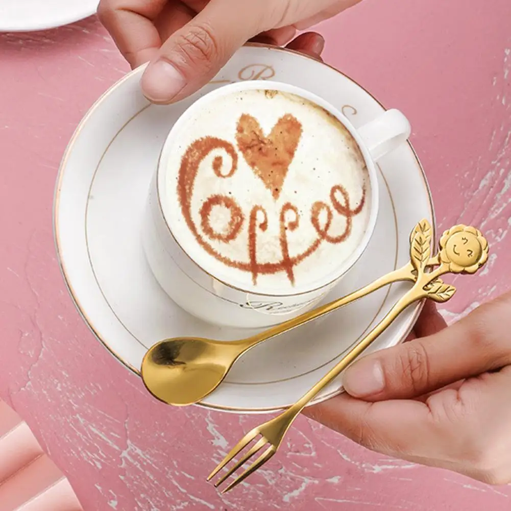 

Стальная Подсолнечник, вилка для фруктов, приправа, кофейная ложка, ложка, Подарочная коробка, красивая Y3q3