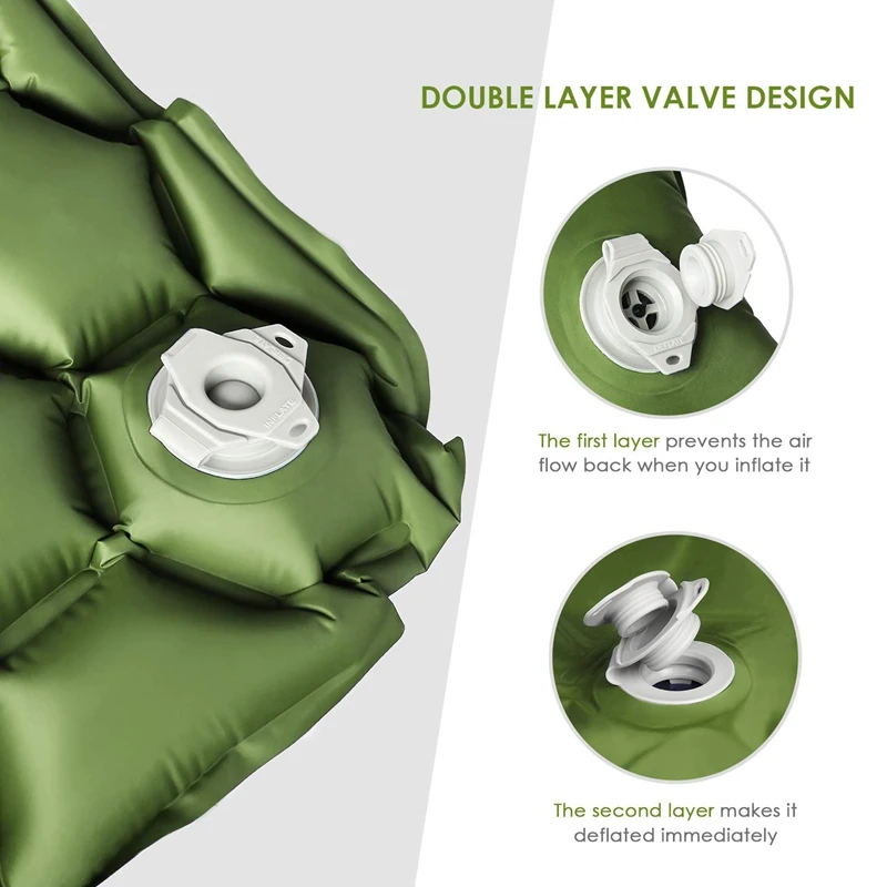 Outdoor Camping Portable Inflatable Sleeping Mat Picnic Cushion With Pillow Air Mattress Travel Waterproo | Спорт и развлечения