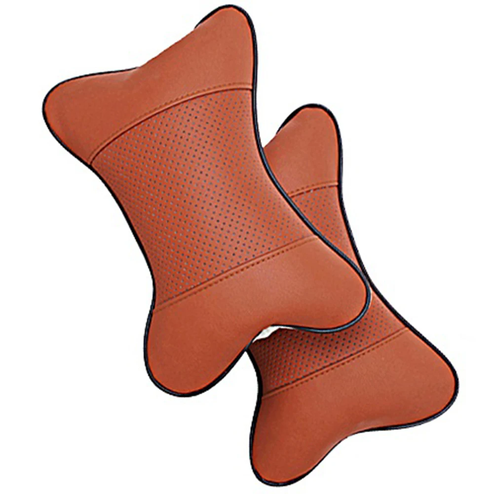 

Headrest Cushion Car Interior Accessories Universal PU Leather Car Neck Pillow All Season Breathable Auto Neck Rest 2 Pack