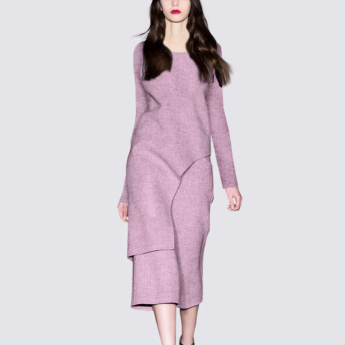 

Western style reduced age winter skirt women's woolen dress mid-length 2021 new slim temperament French A-line skirt