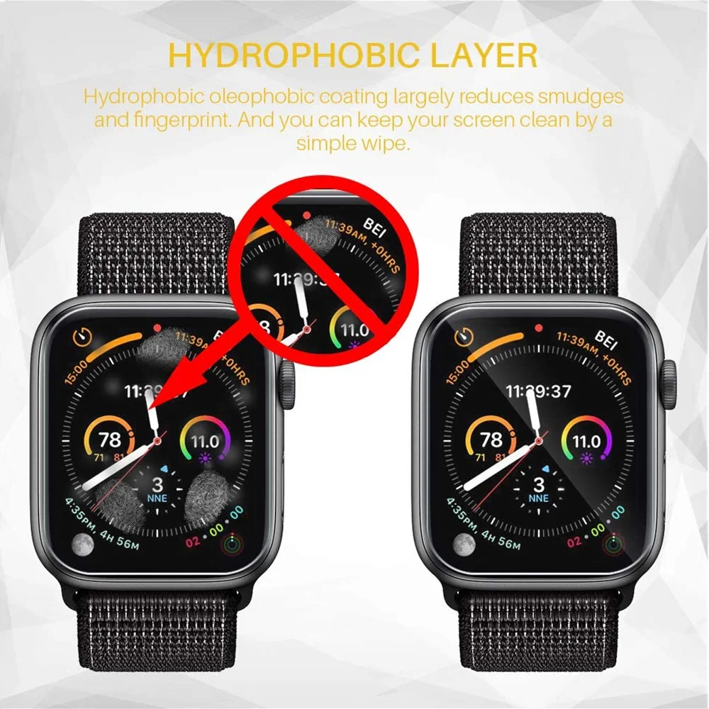 

5PCS For Apple Watch Series 6 SE 5 4 IWatch 40mm 44mm FULL Coverage Screen Protector TPU Clear Film Bubble-Free Anti-Scratch