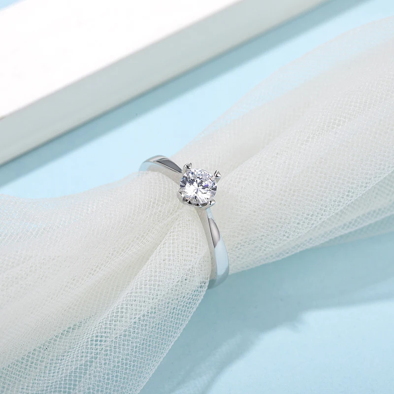 AINUOSHI кольцо из стерлингового серебра 925 пробы 0.5ct классический стиль