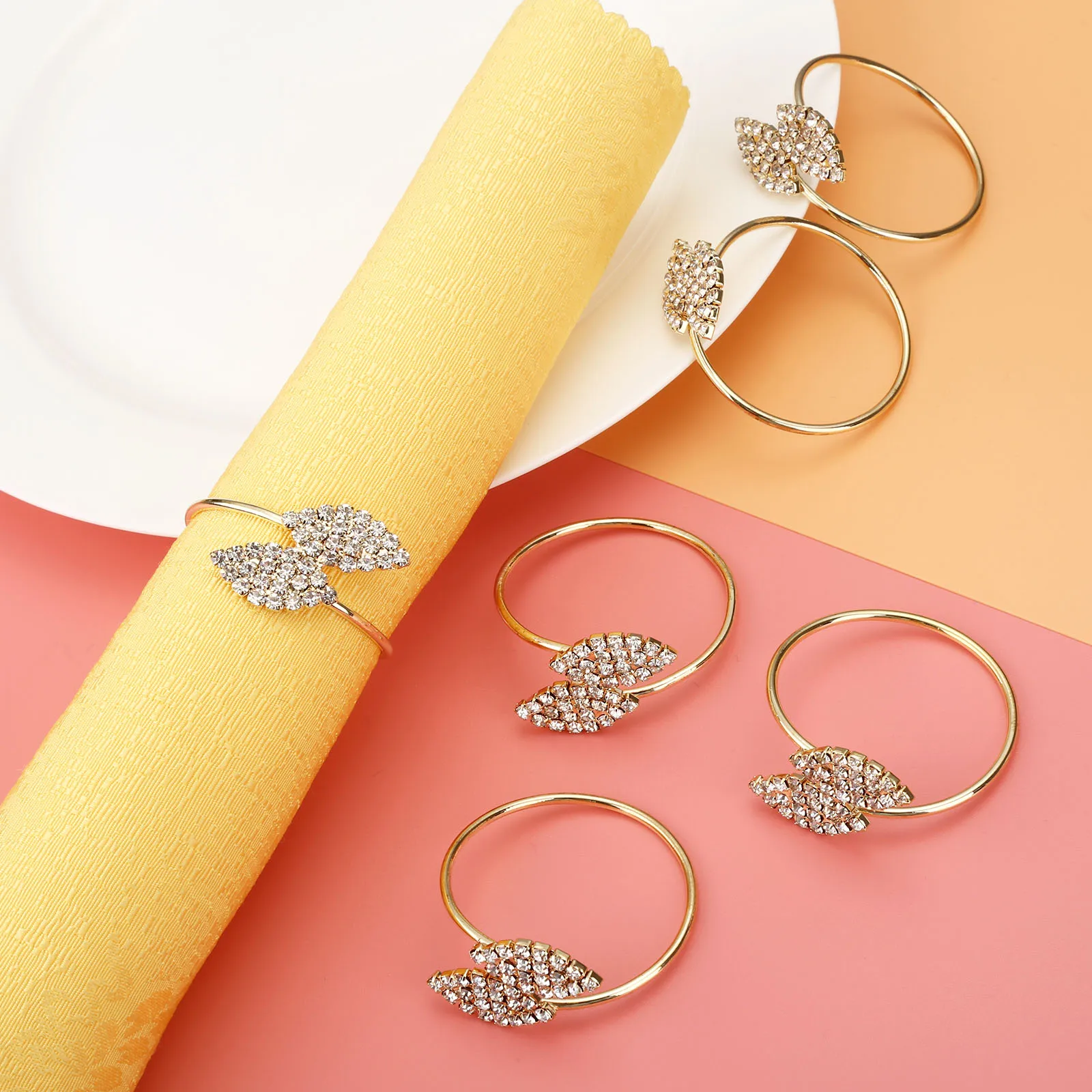 

6 шт., кольца для салфеток, с кристаллами