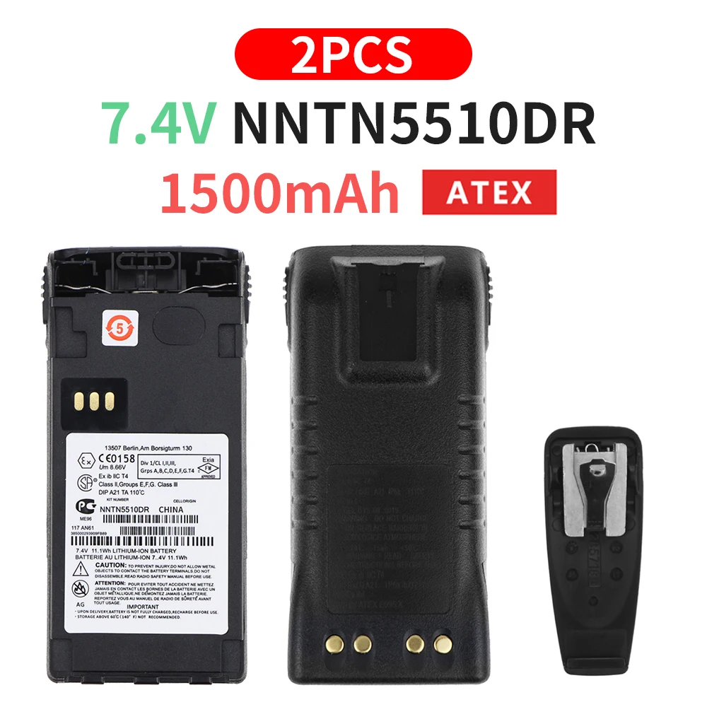 2 шт. NNTN5510DR 2200 мАч ATEX сменный литий-ионный аккумулятор для Motorola GP329EX GP339EX PTX760EX GP340 GP380 GP580 GP680 радио