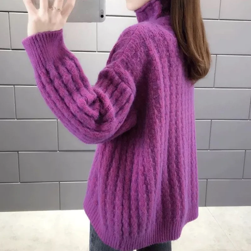 

Half turtleneck sweater pullover bottoming shirt autumn and winter new loose lazy wind all-match women casual fashion