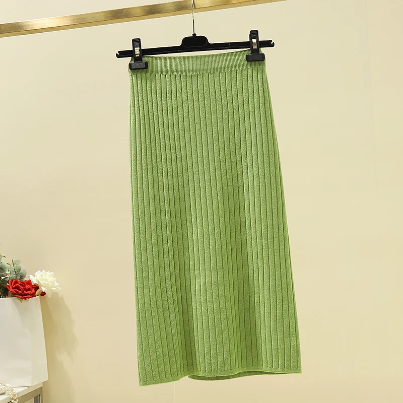 Heliar Женская трикотажная миди-юбка осенняя юбка с высокой талией шерстяная