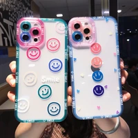 cute cartoon smile clear phone case for iphone 13 pro max 12 11 x xs xr 7 8 plus se2020 couple transparent soft shockproof cover