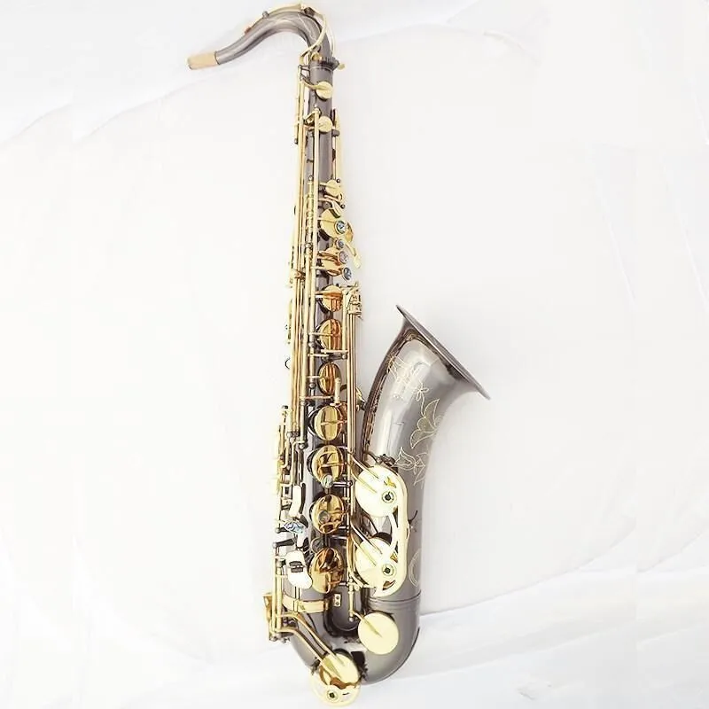 

New brass Tenor Saxophone High Quality Sax B flat tenor saxophone playing professionally paragraph Music Black nickel gold Sax