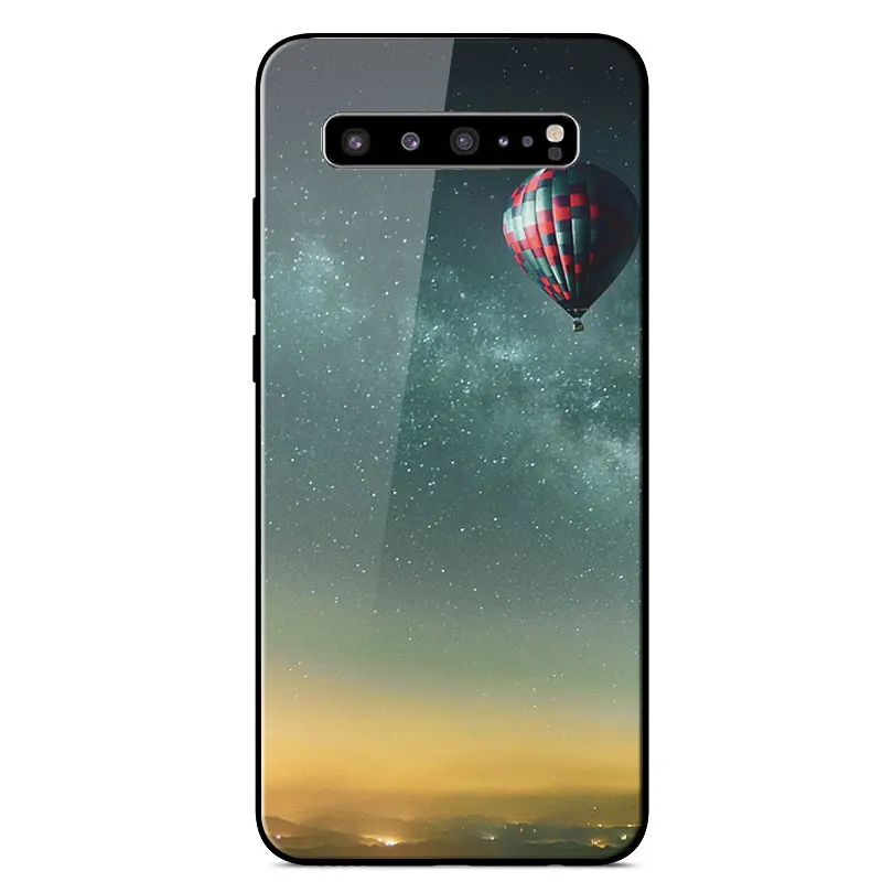 

For Samsung Galaxy S10 5G Case Mirror Painted TPU Frame Tempered glass shockproof Back Cover For Samsung S10 5G SM-G977 Cover