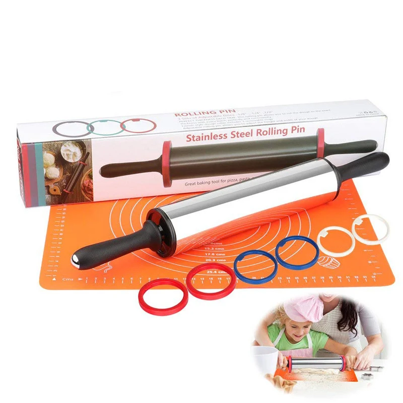 Большой Регулируемый штифт из нержавеющей стали с 3 съемными толстыми кольцами