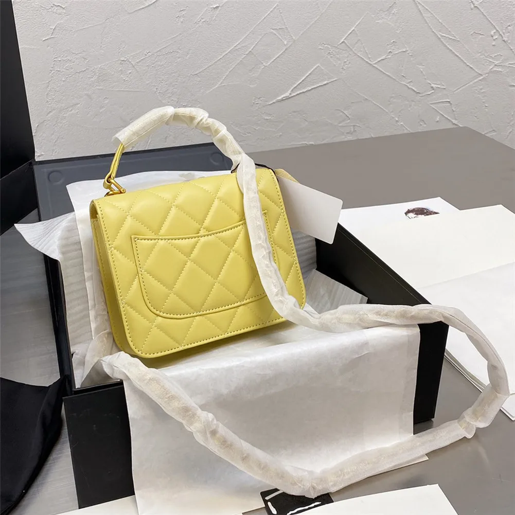 

2021 designer luxury fashion handbags leather solid color rhombus handbag messenger bag