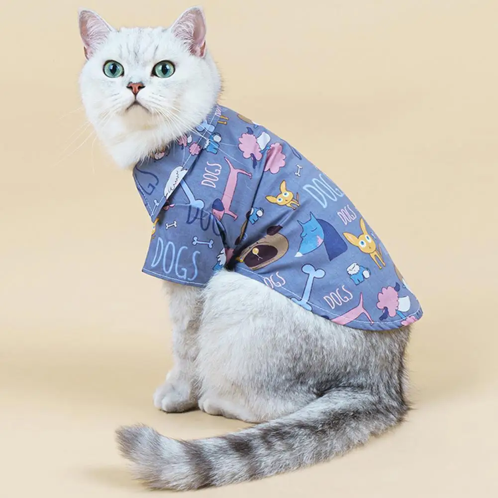 

Pet Cloth Close-fitting Cartoon Printing Pet T-Shirt Two-legged Puppy Shirt Bright Color for Summer