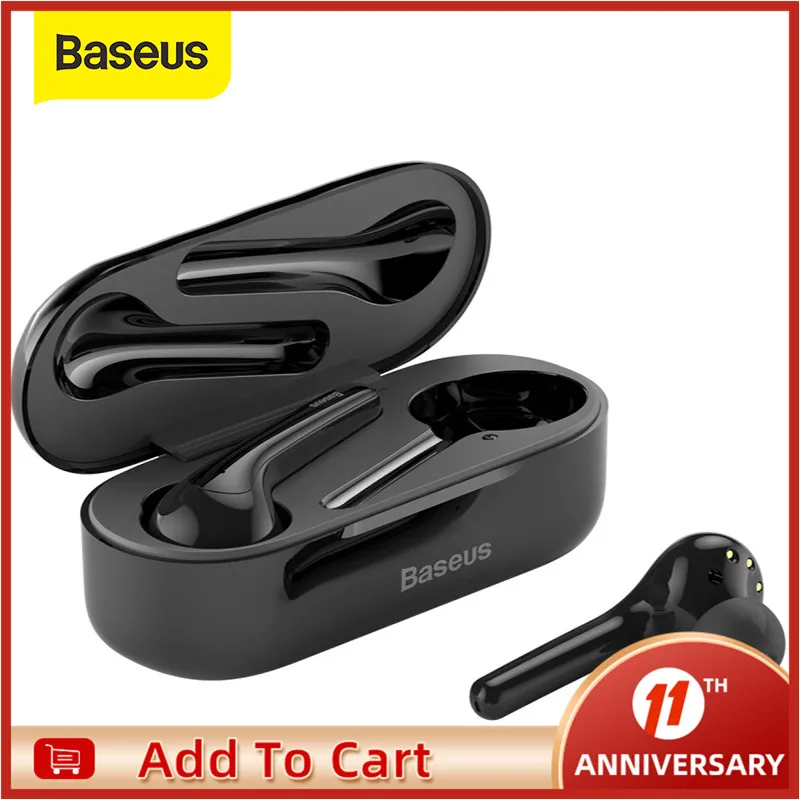 Беспроводные Bluetooth наушники Baseus W07 TWS V5.0 спортивные ENC снижают уровень шума