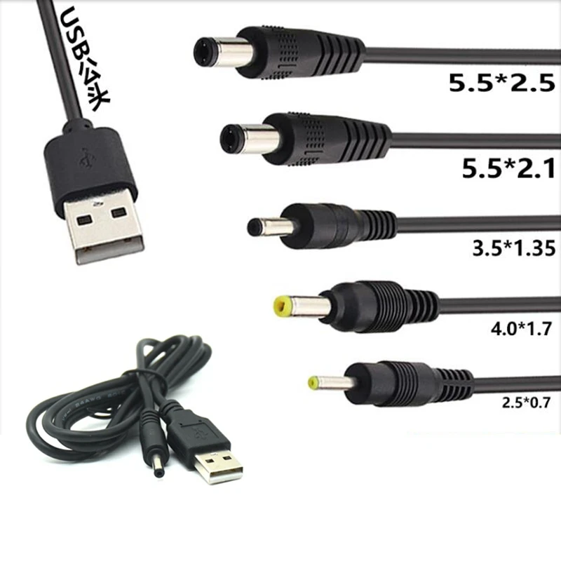 USB A штекер для DC 2 5*0 7 3 5*1 35 4 0*1 5 5*2 1 мм разъем питания тип А Удлинительный кабель