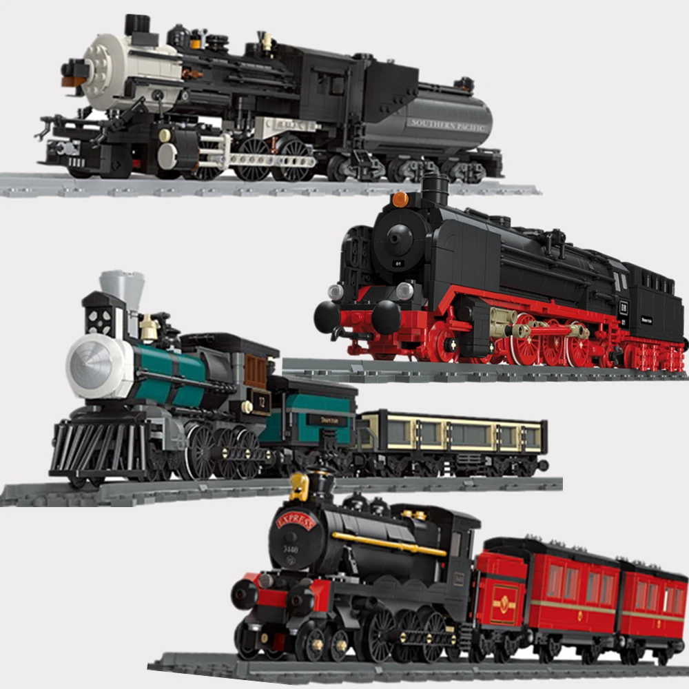 

Новая техническая железная дорога паровоз поезд железные дороги Железнодорожный трек строительные блоки имитация модели кирпич детская игрушка подарок