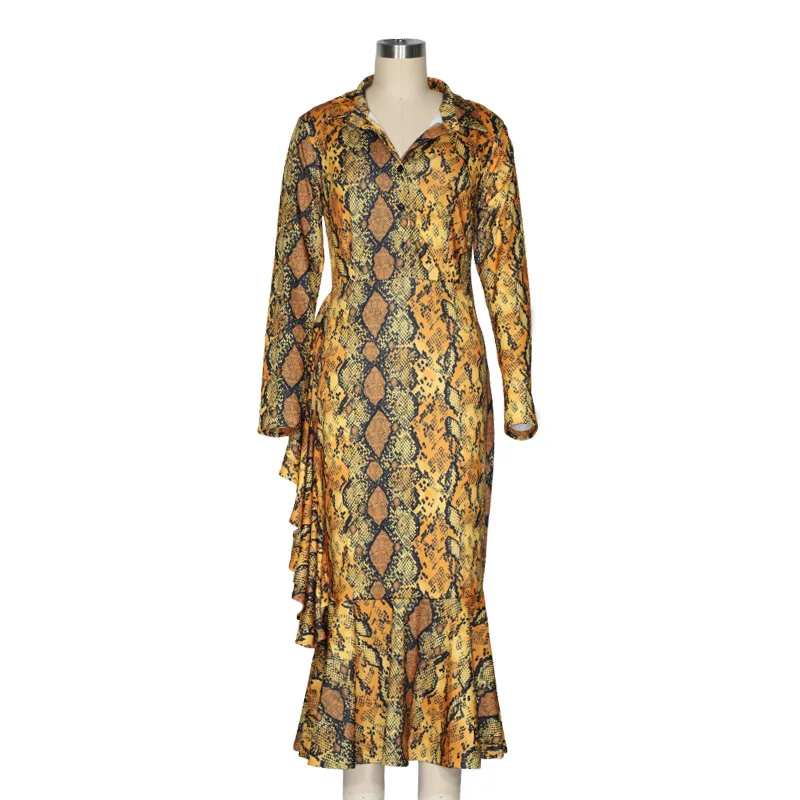 Женские 2020 новое зимнее платье миди отложной воротник длинный рукав пикантная