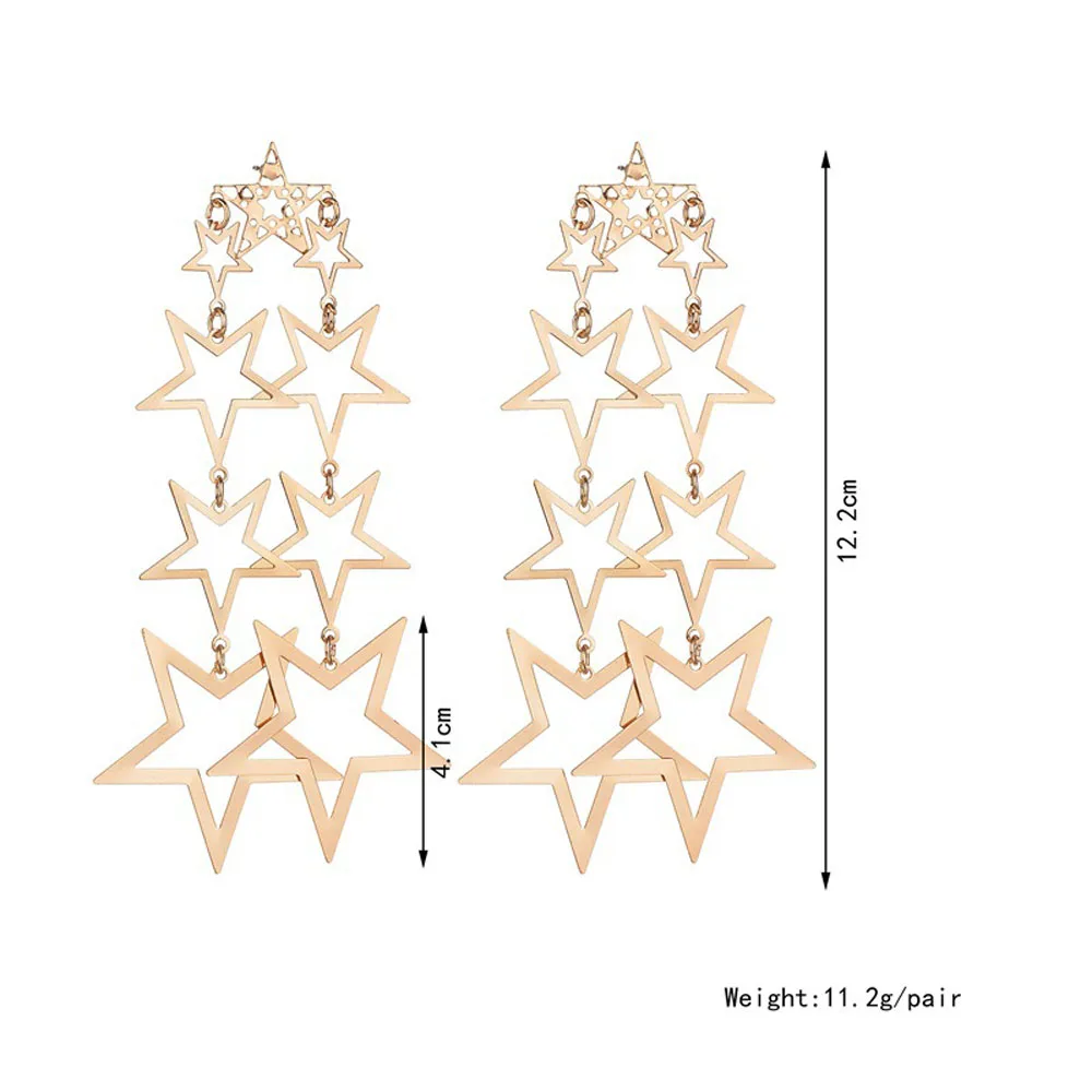 Звезды длинные серьги для женщин модные вечерние ювелирные изделия Bijoux