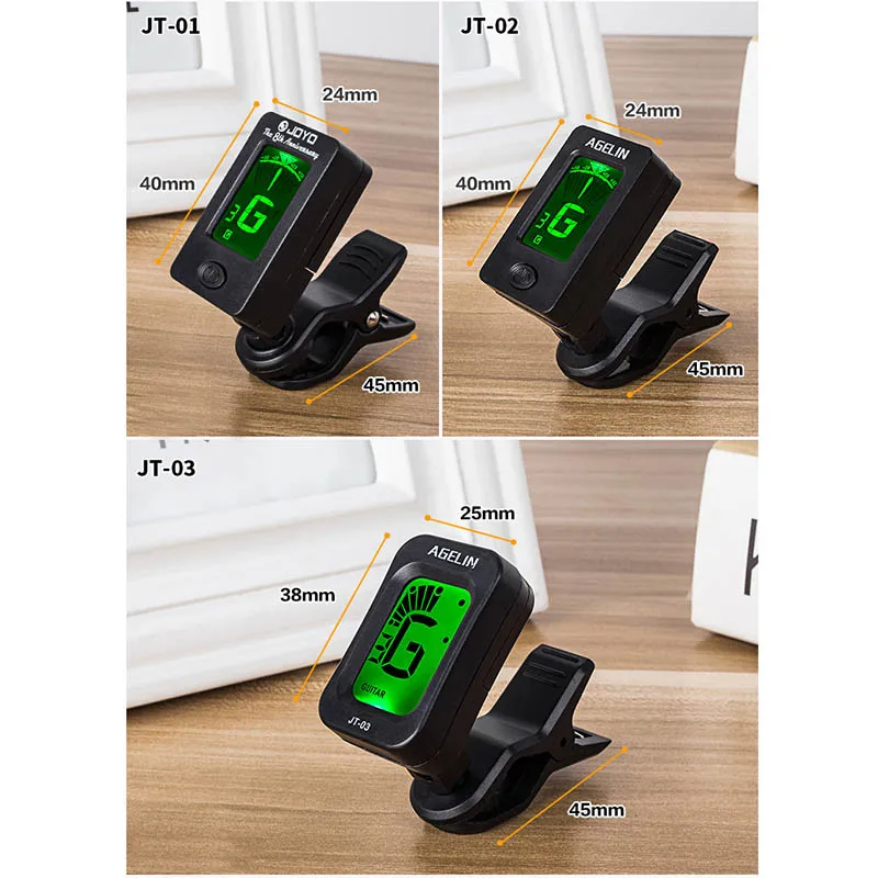 Цифровой мини-тюнер с зажимом вращающиеся чувствительные аксессуары для гитары