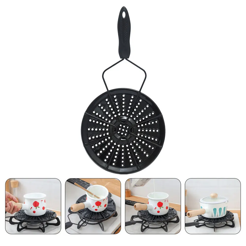 

1Pc Durable Heat Diffuser Plate Flame Reducer Guard Kitchen Tool (Black)