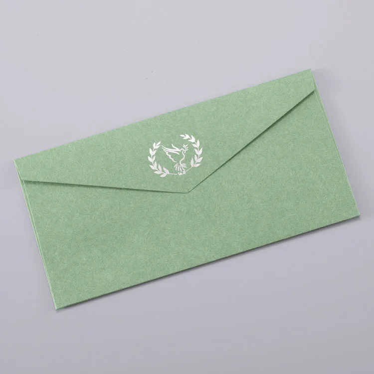green 10 шт./лот, европейский стиль, винтажный горячего тиснения печать конвертов из крафт-бумаги конверт для свадьбы письмо-приглашение 110 мм X 220 мм - Цвет: green