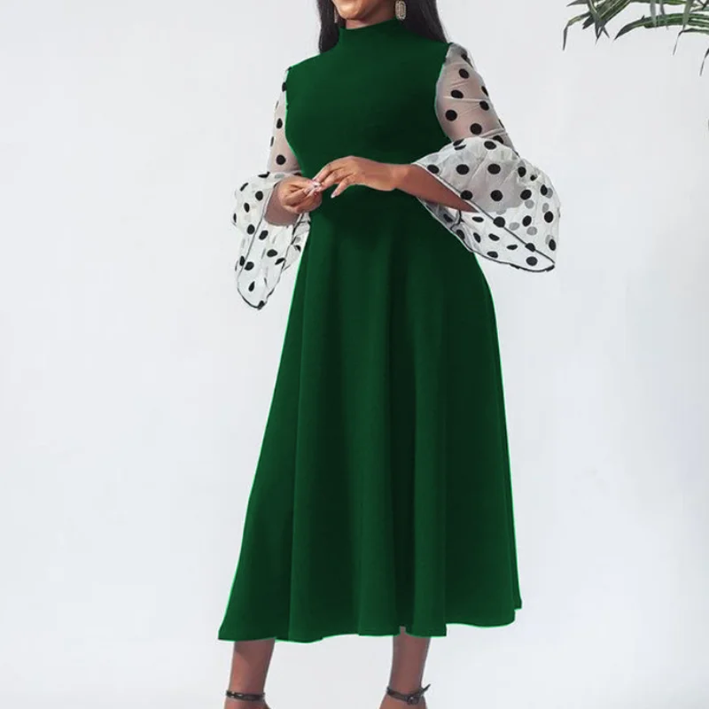 

Elegance Vintage Dress Polka Dots Flare Sleeve Fit and Flare Midi Dresses for Women Prom Party Birthday Evening Summer Fall 2022