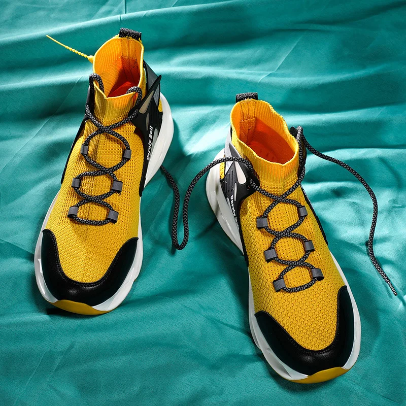 

CYYTL Men's High-Top Sock Shoes Outdoor Casual Sport Blade Sneakers Running Student Street Walking Ankle Tennis Workout Footwear