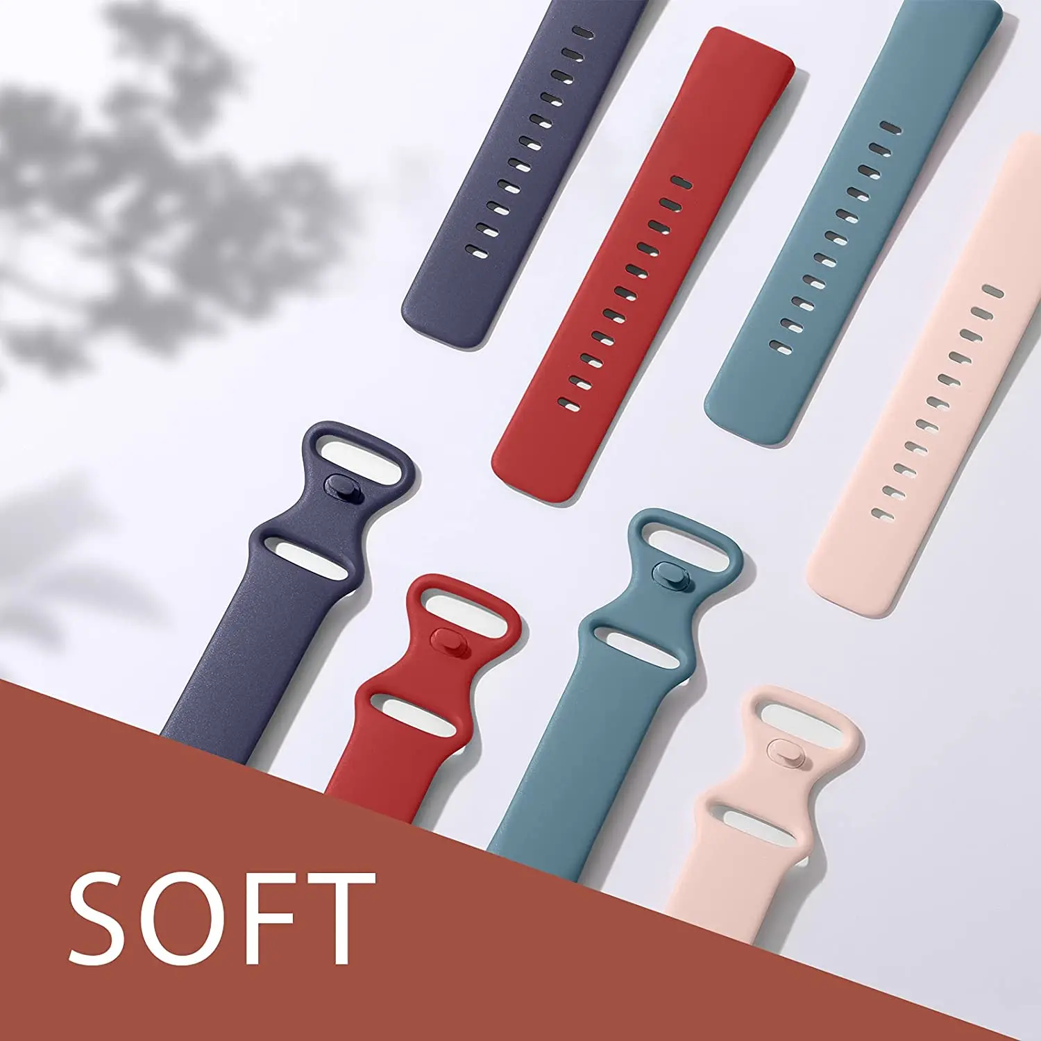 6-Pack Straps for Fitbit Charge 5 Watch Bands, Durable Soft Waterproof Sport Silicone Replacement Wristbands for Charge 5