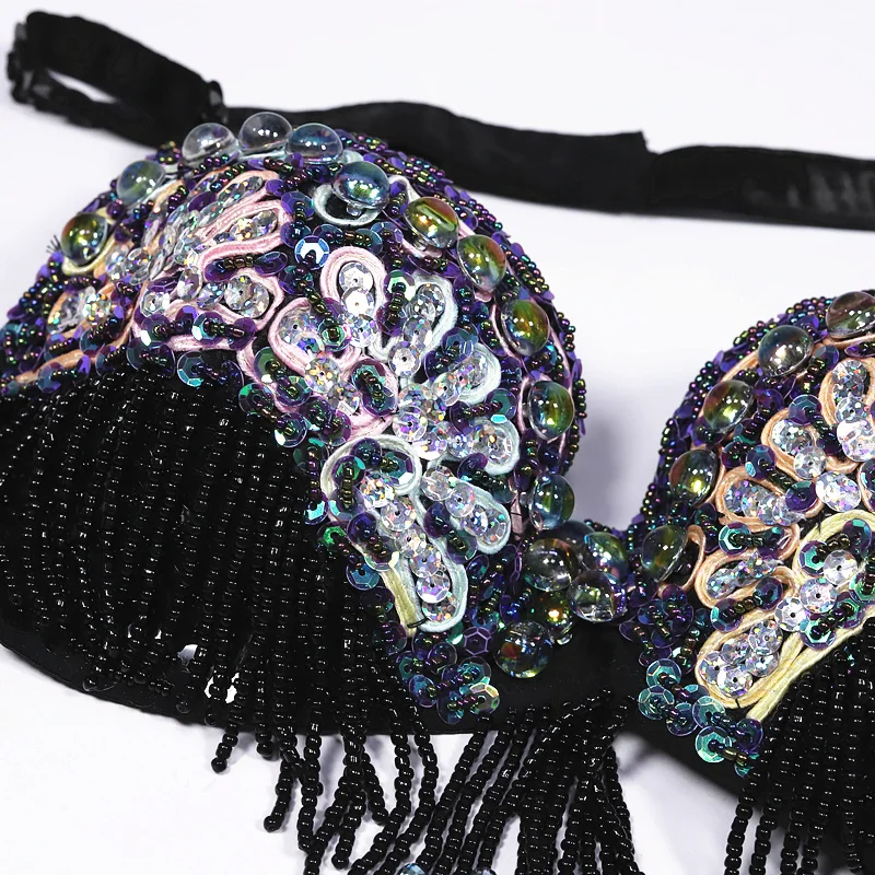 Extraodinary восточные Стиль одежда костюм из 2 предметов бисера бюстгальтер ремень