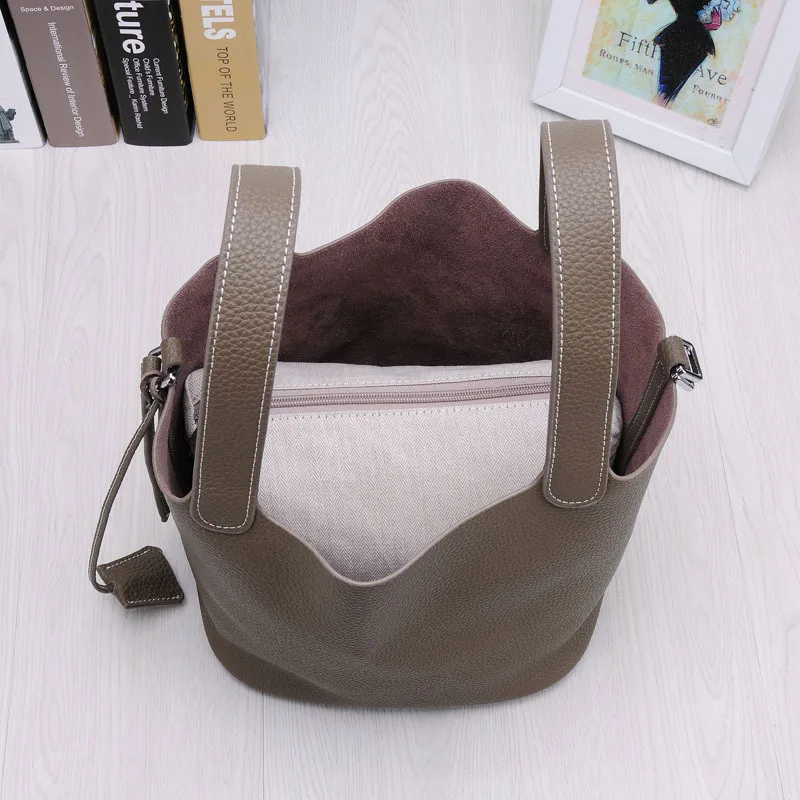

Luxury Handbags Women Bags Designer 2021 New Lunch Box Bag Lock Cowhide Small Bag Bucket Leather Handbag Small Square Bag