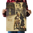 Плакат из крафт-бумаги La Vita is bella, домашний декор для комнаты, картина для стен, 50,5x35 см