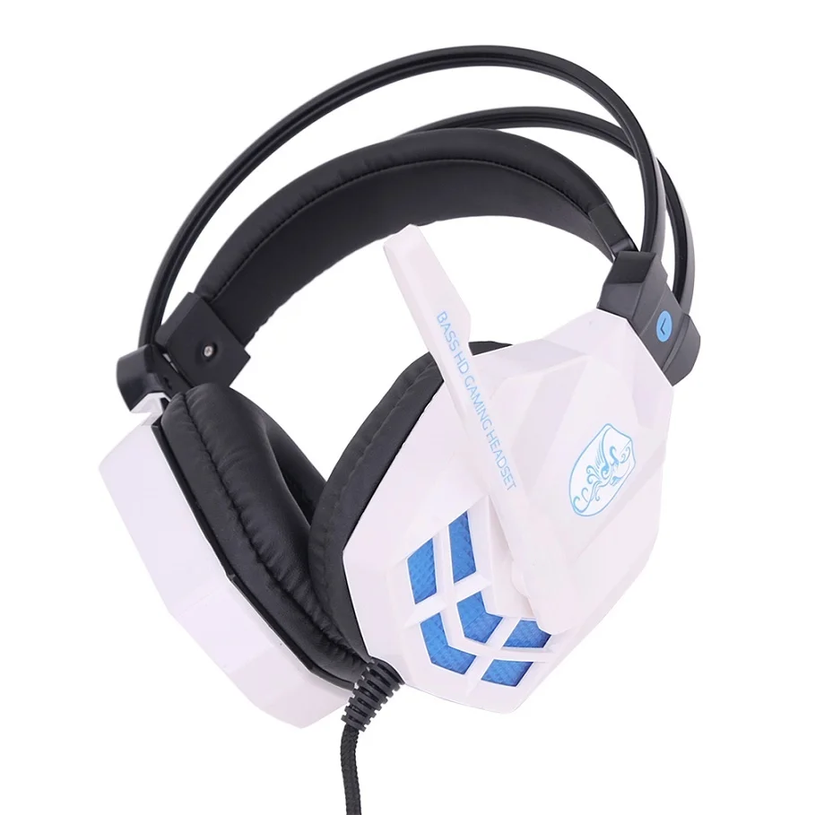 White Blue SY850MV модный дизайн игровые гарнитуры для дома и офиса Проводные шумоподавляющие наушники с микрофонами для компьютеров ПК - Цвет: White Blue