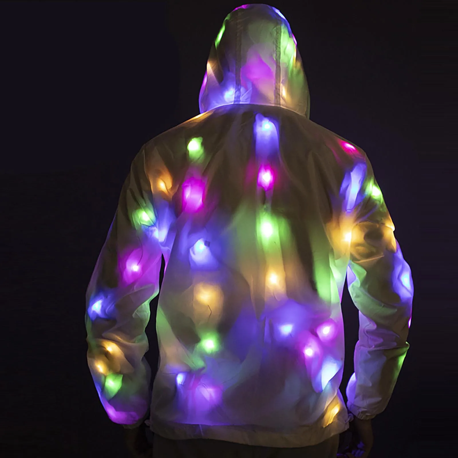 

2022 New Women Led Glowing Coat Valentine Gift Led Multi-color Warm Hoodie Vest With Shiny Lights Jacket Light Up Funny Costum