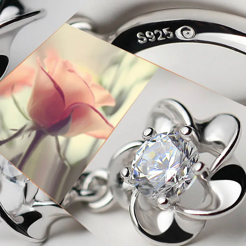 Bague Ringen нежные цветущие серьги сливы для женщин темперамент серебро 925 ювелирные изделия с цирконом простой стиль серьги подарок для свиданий