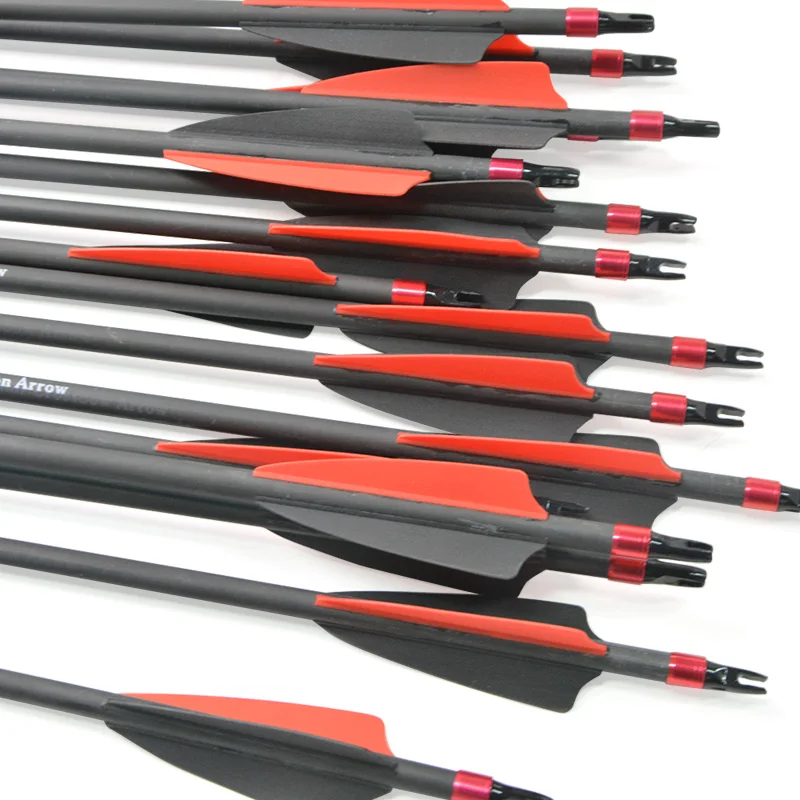 Kaufen 6/12 Stücke 30 Zoll Bogenschießen Carbon Pfeil Wirbelsäule 400 Pfeil Köcher Explosion-Proof Ring Ersetzen Broadhead Schießen Jagd Zubehör