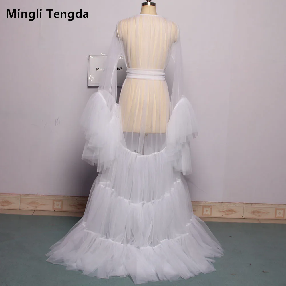 Платье из тюля с длинным рукавом mingli Tengda|Свадебные жакеты/накидки| |