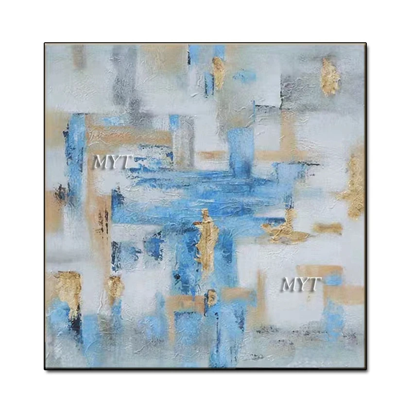 

Новый абстрактный дизайн, синее искусство, ручная роспись маслом, холст, настенные картины, картины для гостиной