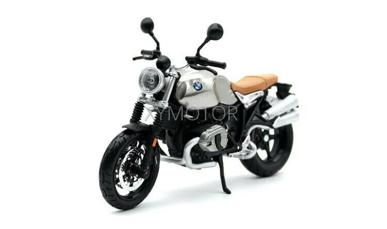 

1:12 Maisto For For BMW NineT Scrambler Diecast Motorcycle Model Bike 18834 Silver gray Gift Display