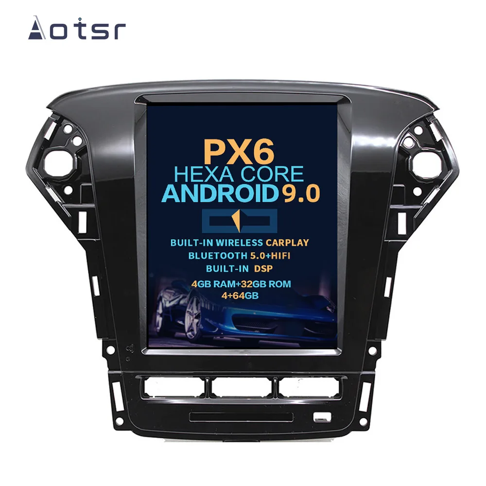 Автомобильное радио AOTSR Android 9 для Ford Fusion Mondeo MK4 2011 2012 2013 мультимедийный плеер GPS