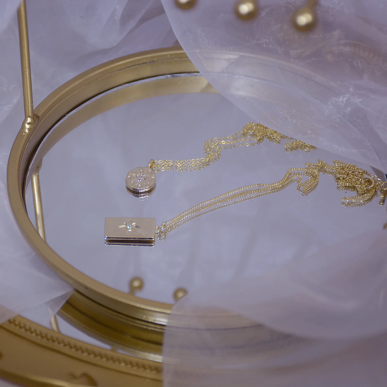 

New Design Round Brand Super Glitter Zircon Square Chic Style High And Low Ladies Necklace Jewelry Pendant Girlfriend Gift