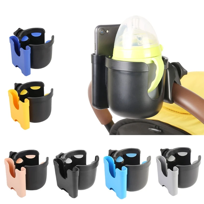 

New 2-in-1 Universal Baby Stroller Cup Holder With Mobile Phone Rack Bottle Pram Stroller Carrying Case Milk Bottle Cart