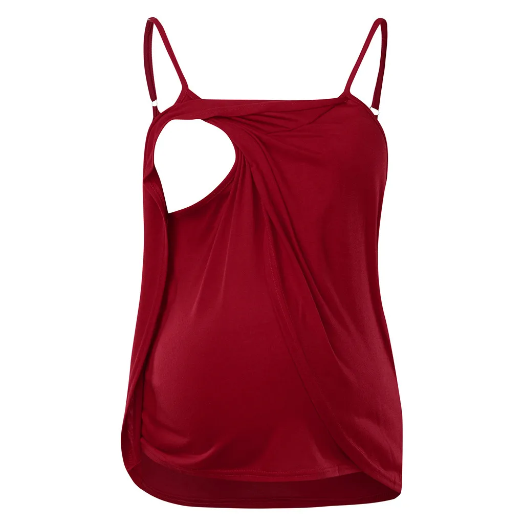 Женский топ без рукавов для кормления однотонный двухслойный Топ на бретелях