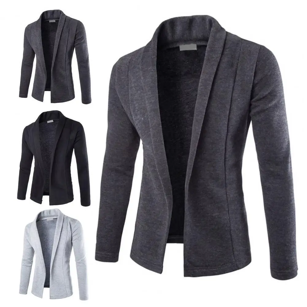 

Business Jacket Long Sleeve Skin-friendly Streetwear Slim Fit Lapel Warm Men Coat for Office